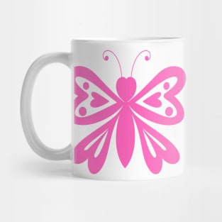 Happy Valentines Day Pink Butterfly Wings Mug